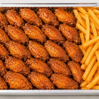 25 Dry rub Masala wings + Large Fries